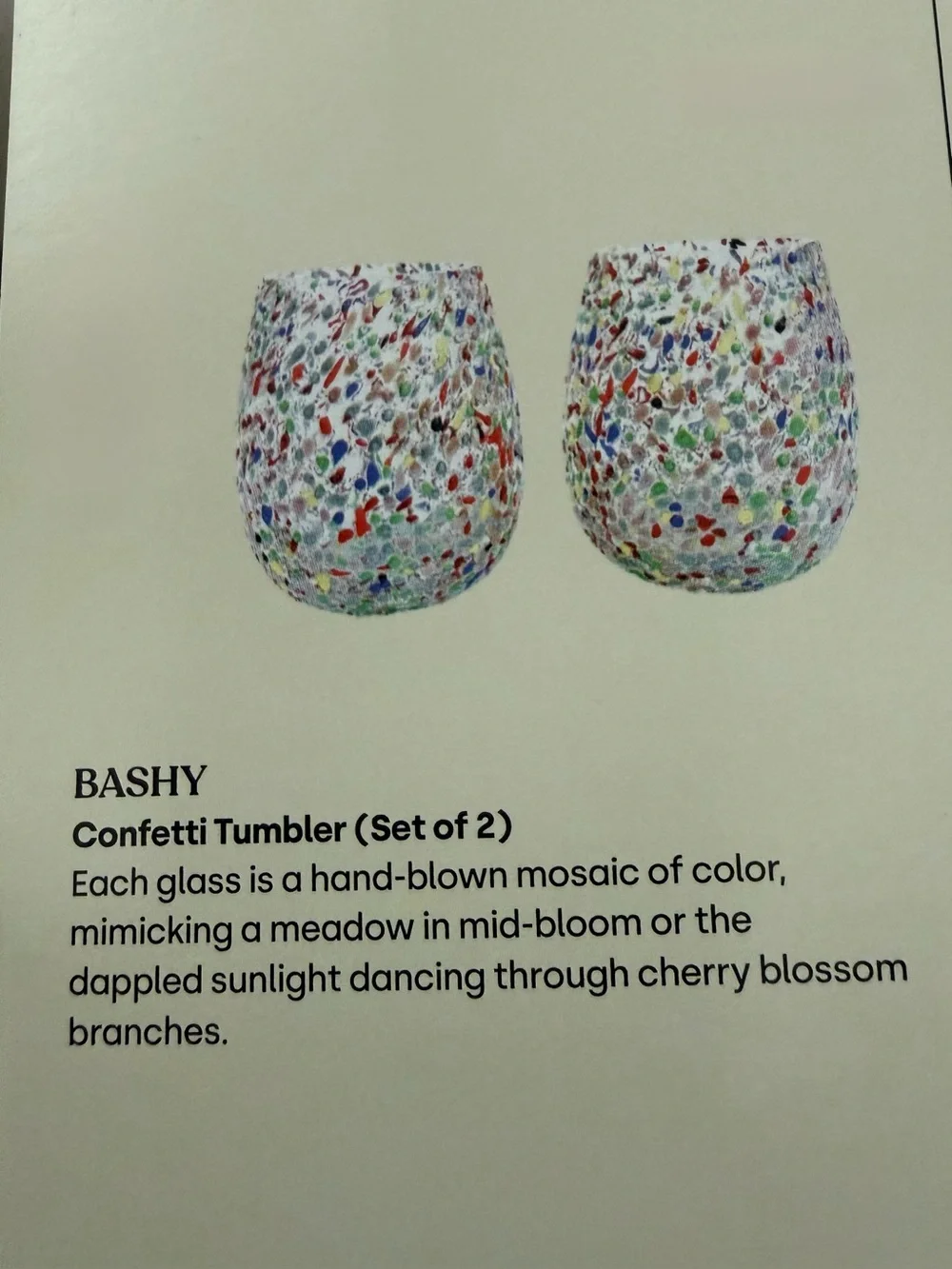Bashy Confetti Tumblers Set of 2